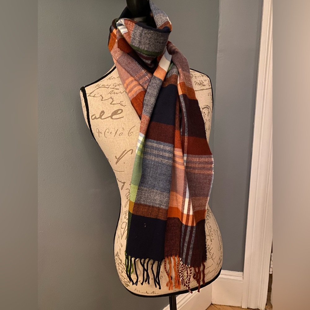 Italy Design scarf Plaid cashmere viscose Winter Multicolor Soft preppy classic